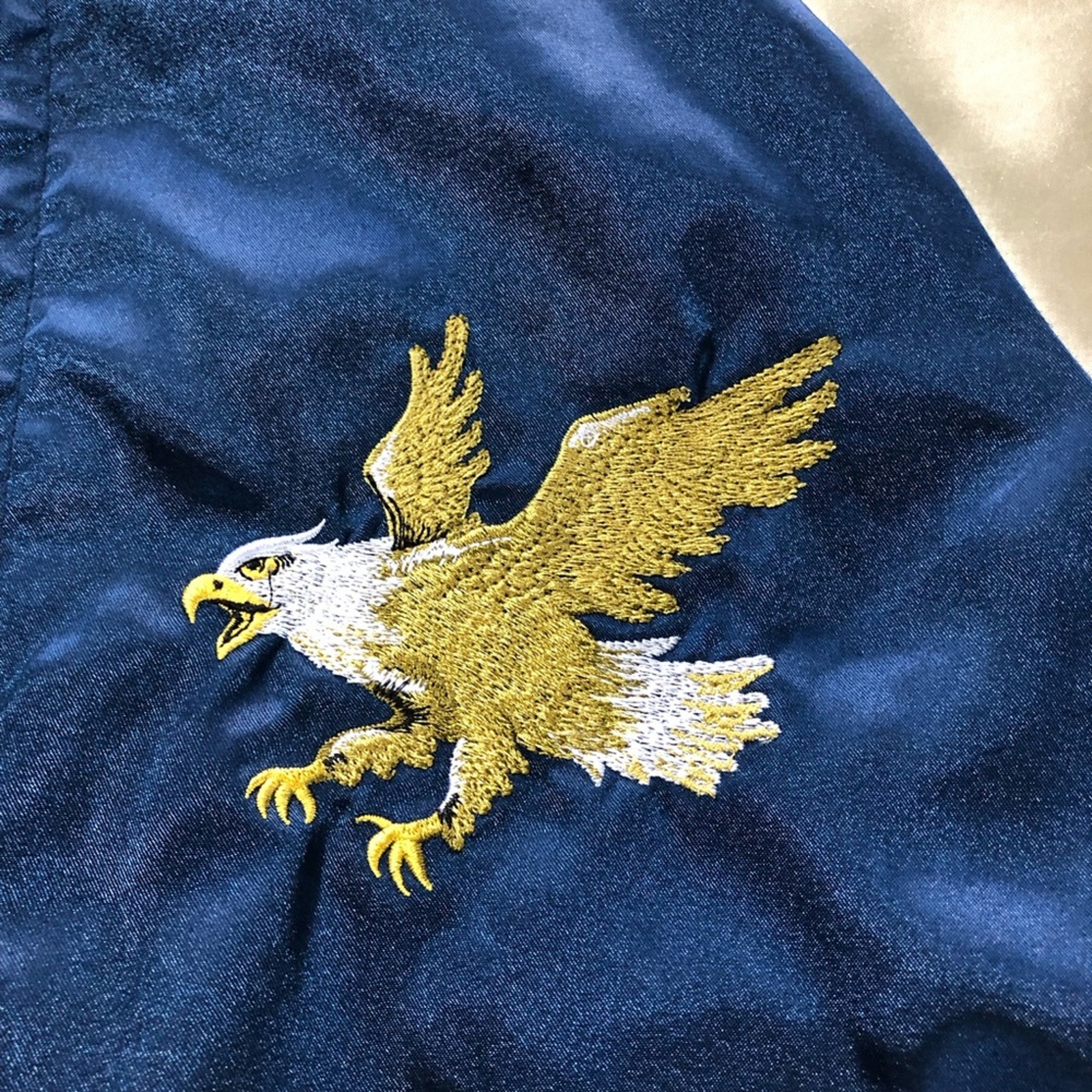 Popkiller Satin Bomber Japanese Souvenir Jacket Embroidered Eagles Usa Womens Xs — image 8 of 8